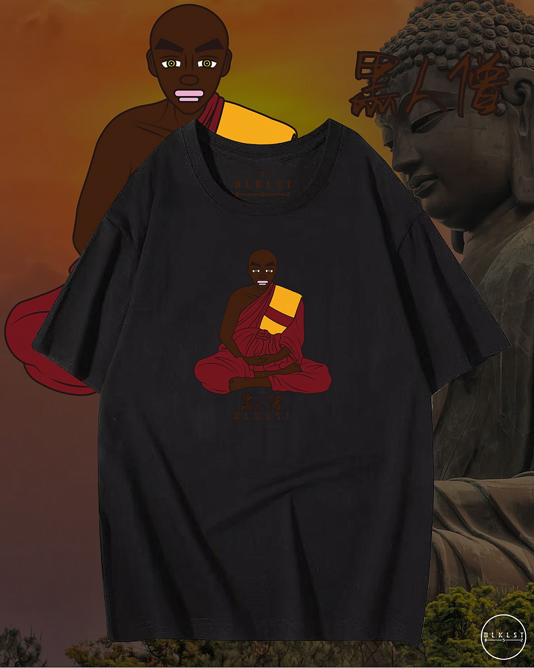 BLACK MONK TEE