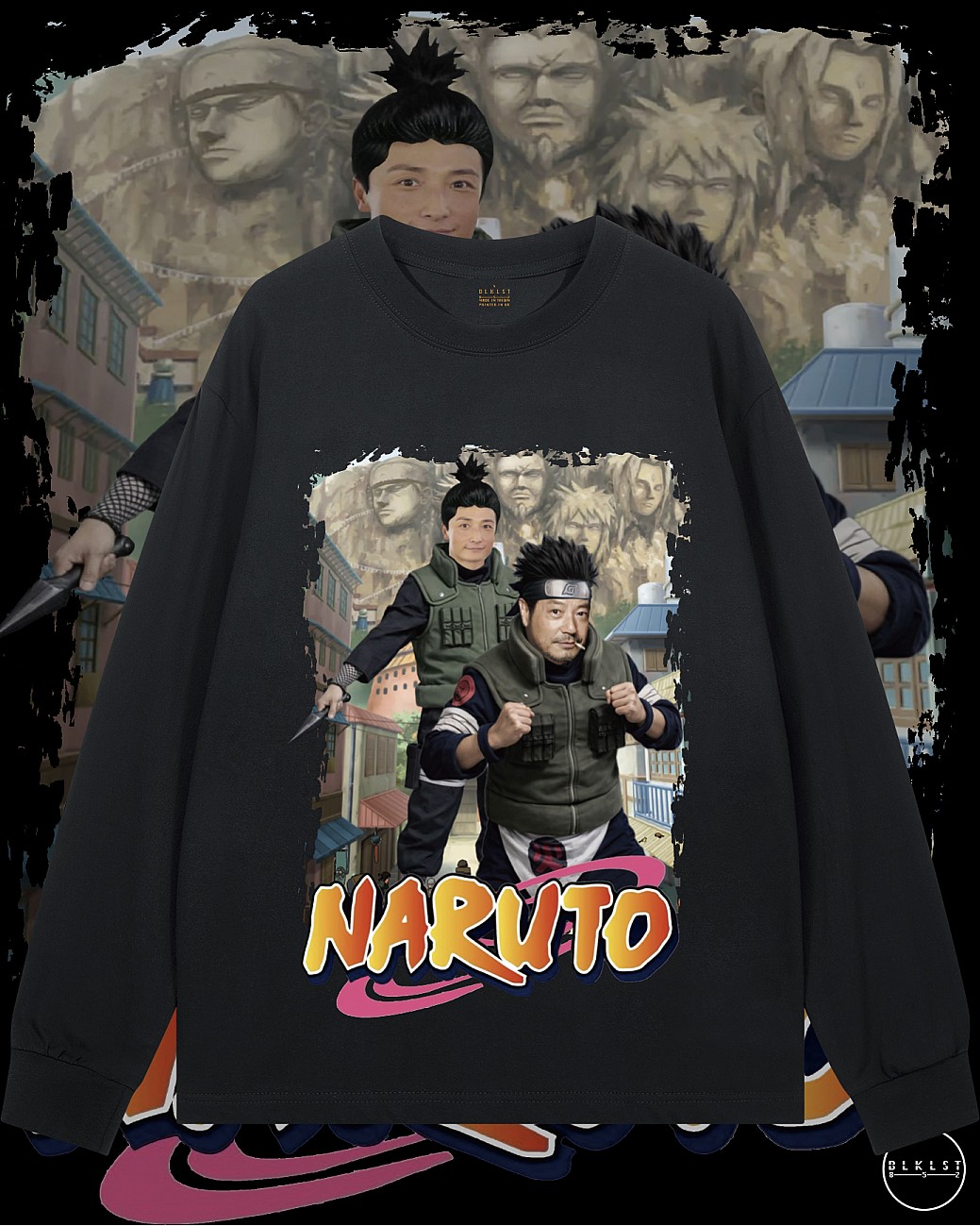 万刀甲與石修長袖T恤